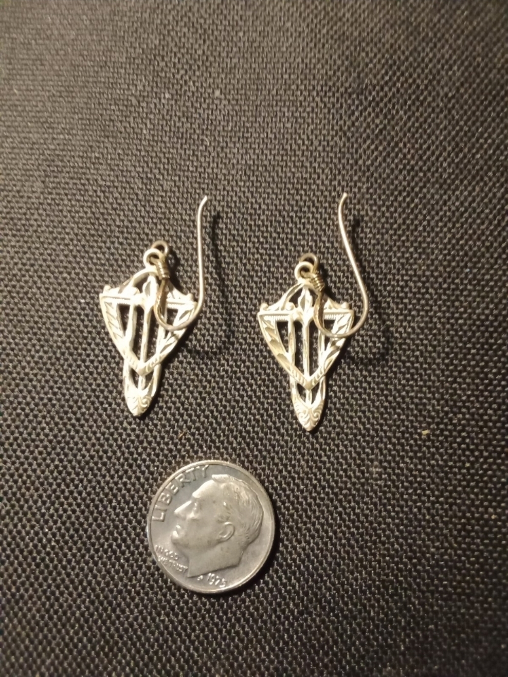 Sterling Silver Geometric Drop Earrings - Silver